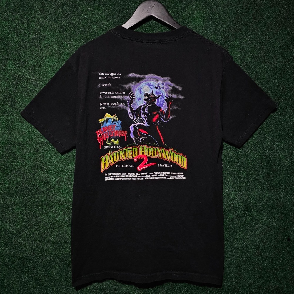 Vintage Planet‎ Hollywood Haunted Hollywood 1998 Graphic Tshirt Horror promo tee